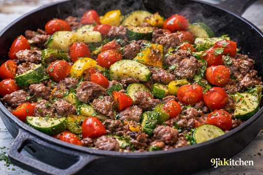 Quick Zucchini Beef Skillet Meal