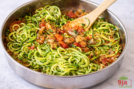 cheesy zucchini noodle casserole