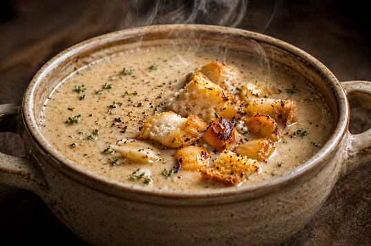 homemade garlic soup