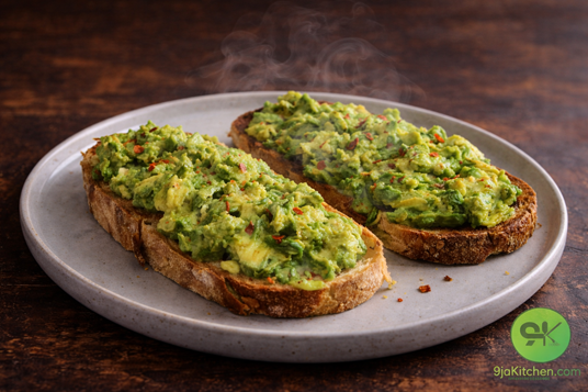 garlic toast with avocado
