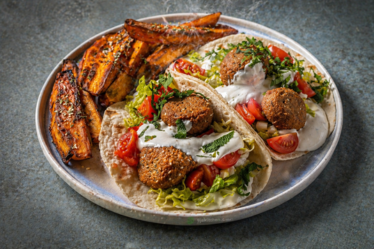 crispy falafel wrap
