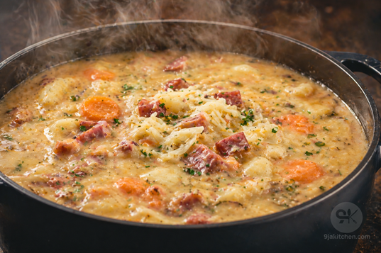 homemade garlic soup