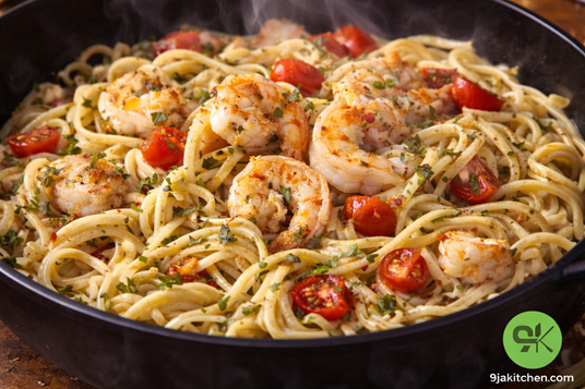 garlic butter shrimp pasta