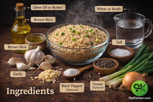 easy garlic brown rice