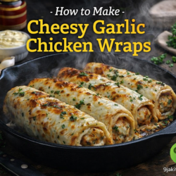 Cheesy Garlic Chicken Wraps