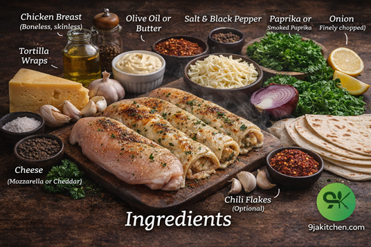 cheesy garlic chicken wraps recipe