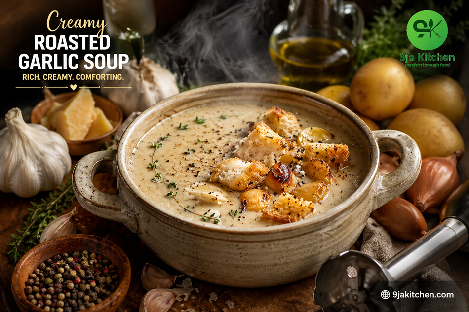Creamy Roasted Garlic Soup