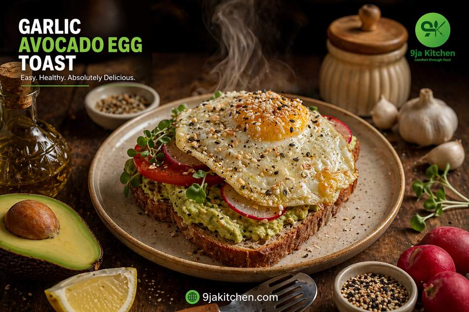 Garlic Avocado Egg Toast