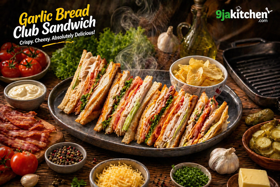 Garlic Bread Club Sandwich