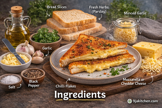 easy garlic cheese toast sandwich recipe