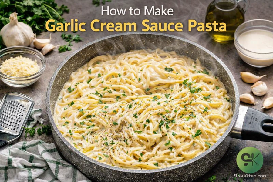 Garlic Cream Sauce Pasta
