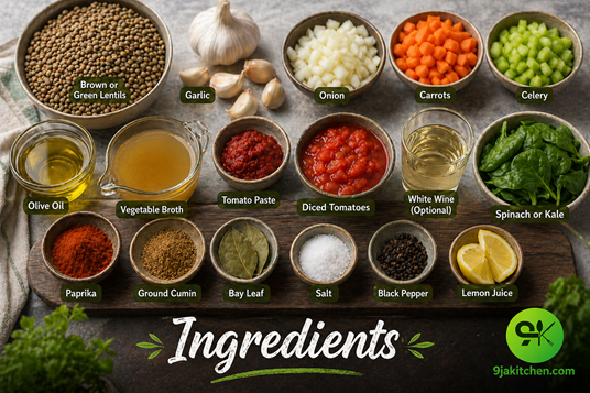 easy garlic lentil stew