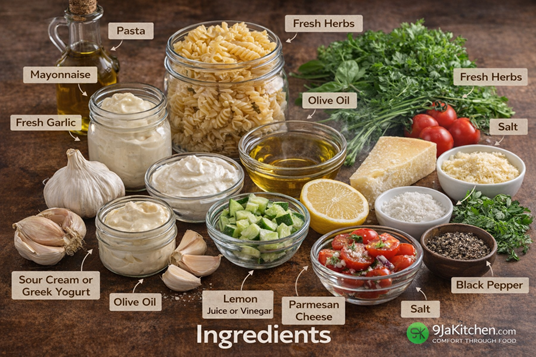 garlic pasta salad recipe
