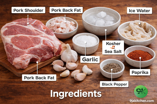 homemade garlic sausage