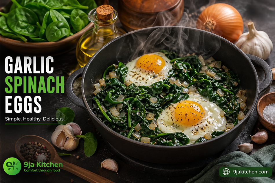 Garlic Spinach Eggs