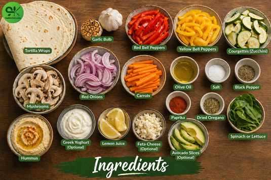 how to make roasted garlic veggie wrap