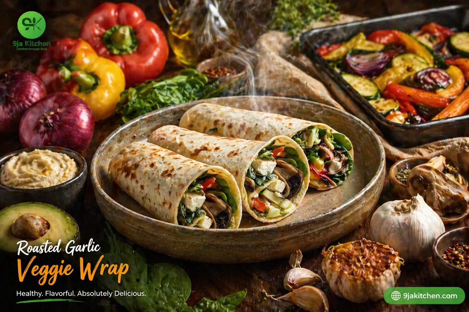 Roasted Garlic Veggie Wrap