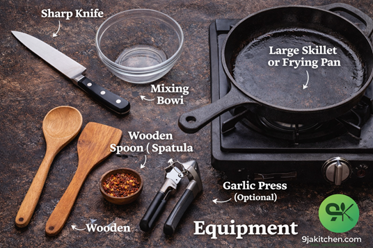 How To Make Butter Garlic Tilapia – An Irresistible Juicy Recipe🧄🐟 3 equipment with pan and garlic press