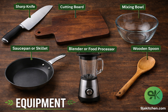 equipment with sauce and blender