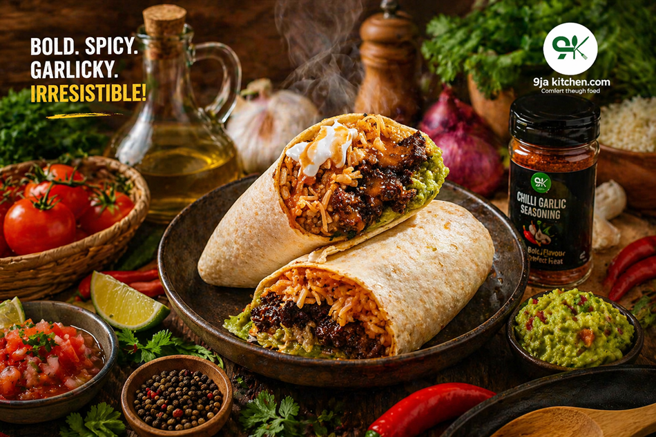 Chilli Garlic Steak Burrito