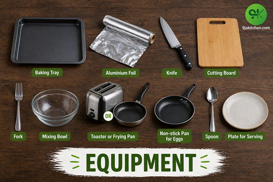 toast equipment with aluminium foil