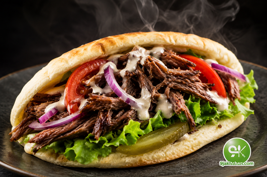 beef shawarma wrap