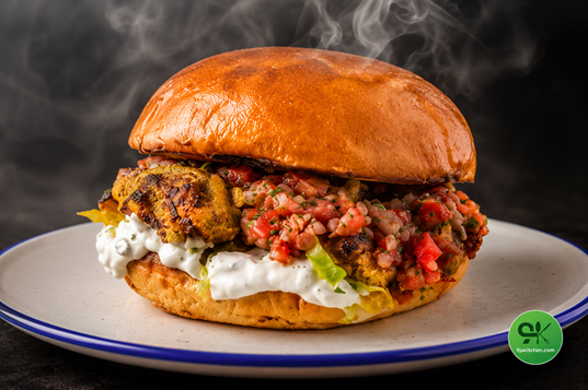 How to Make Chicken Shawarma Burger: A Juicy Cheesy Delight 🍔🌯🔥 4 grilled chicken burger