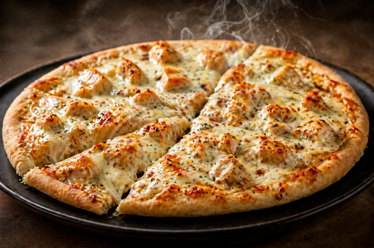 homemade alfredo pizza