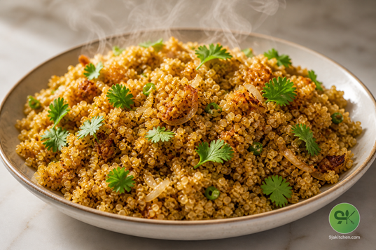 quinoa fried rice with garlic