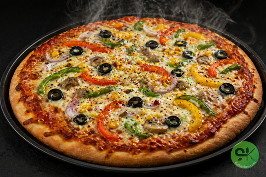 homemade garlic veggie pizza
