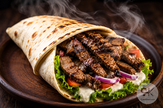 How to Make Grilled Beef Shawarma: A Smoky Juicy Delight 🌯🔥 4 grilled shawarma wraps