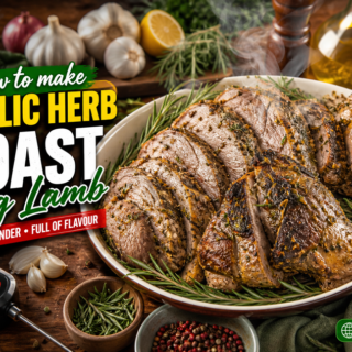 Garlic Herb Roast Leg Lamb