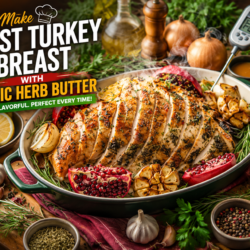 Roast Turkey Breast with Garlic Herb Butter