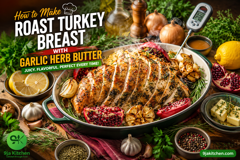 Roast Turkey Breast with Garlic Herb Butter