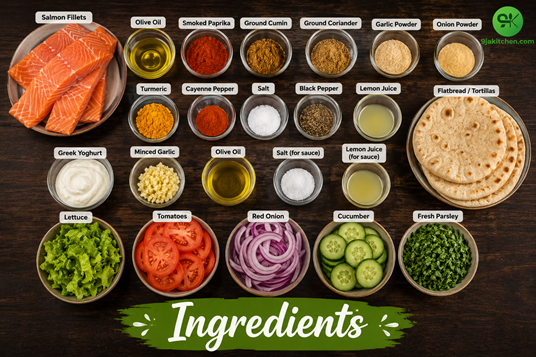 healthy Salmon Shawarma Wrap