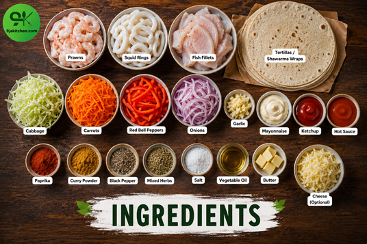 how to make Seafood Mix Shawarma