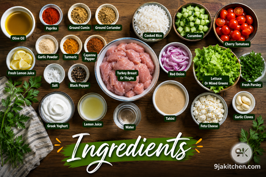 How to Make Turkey Shawarma Bowl: A Healthy Flavourful Delight 🌯🔥🥗 2 how to make Turkey Shawarma Bowl