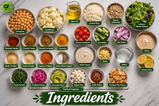 chickpea shawarma bowl