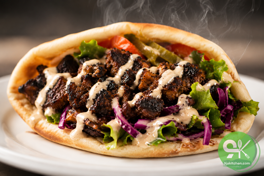 homemade mushroom shawarma