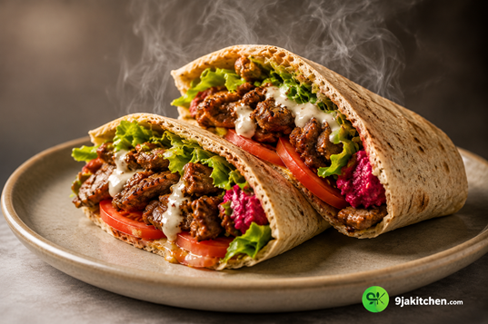 How to Make Spicy Beef Shawarma: A Bold Fiery Delight🌯🔥 4 juicy beef shawarma