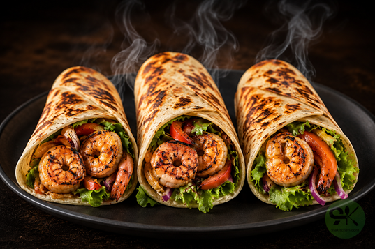 Nigerian shrimp shawarma