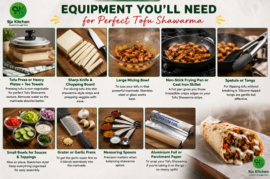 How to Make Tofu Shawarma: An Amazing Vegan Delight🌱 3 tofu shawarma equipment
