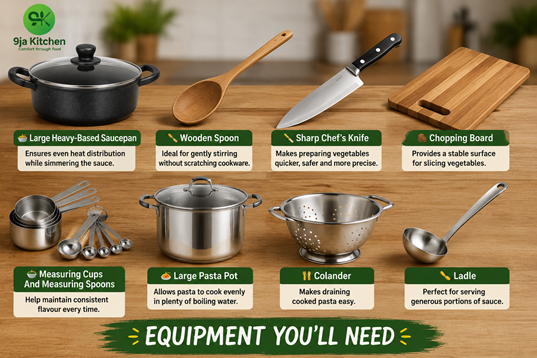 High Protein Lentil Bolognese Equipment