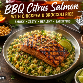 How To Make Amazing BBQ Citrus Salmon With Chickpea And Broccoli Rice🐟🍋 16 BBQ Citrus Salmon With Chickpea And Broccoli Rice