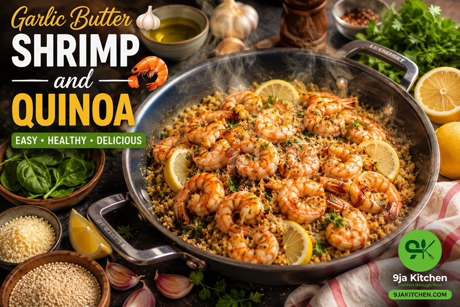 Garlic Butter Shrimp and Quinoa