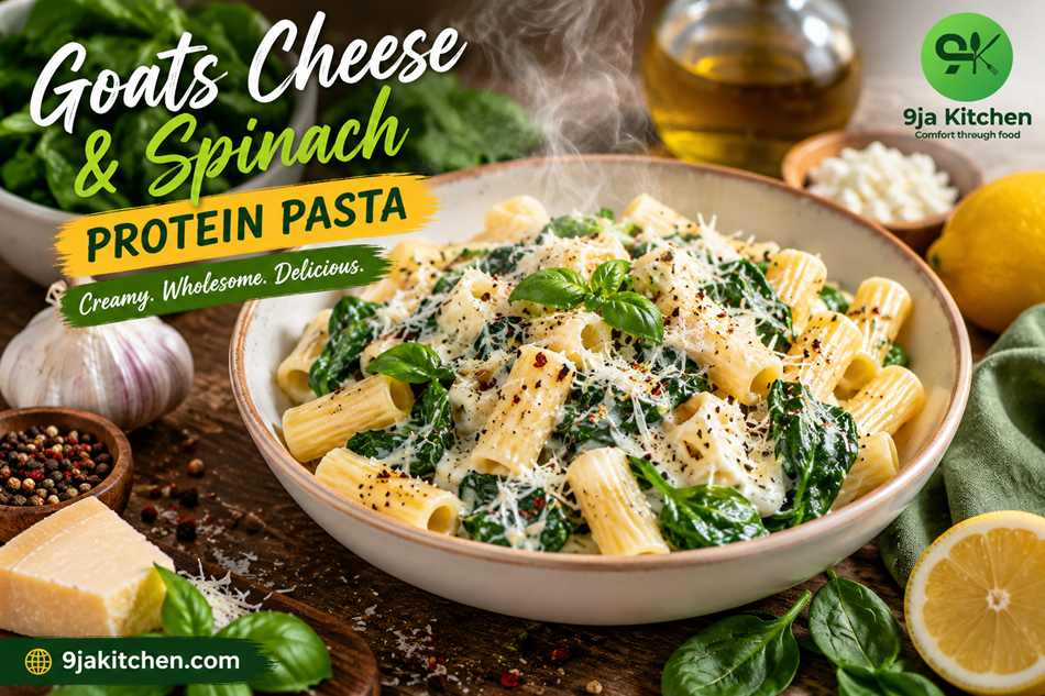 Goats Cheese and Spinach Protein Pasta