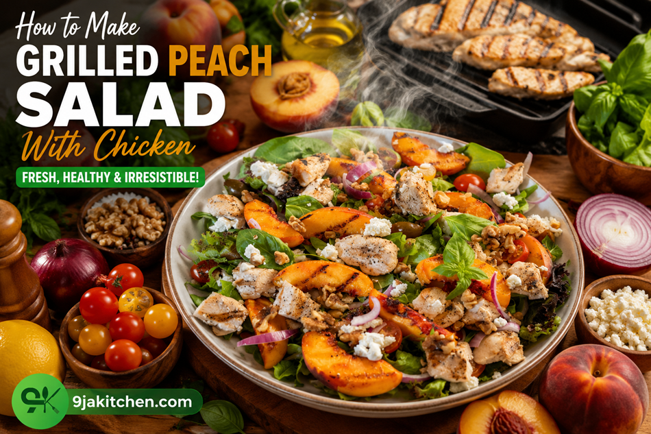 Grilled Peach Salad with Chicken