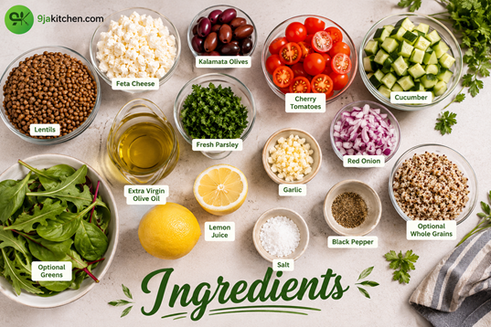 Mediterranean lentil bowl