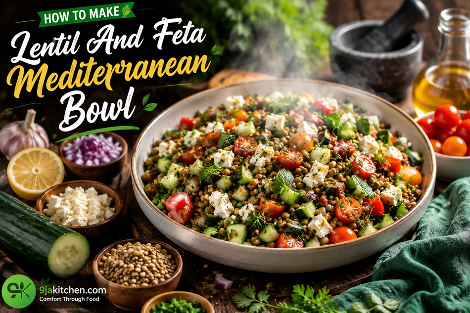 Lentil and Feta Mediterranean Bowl