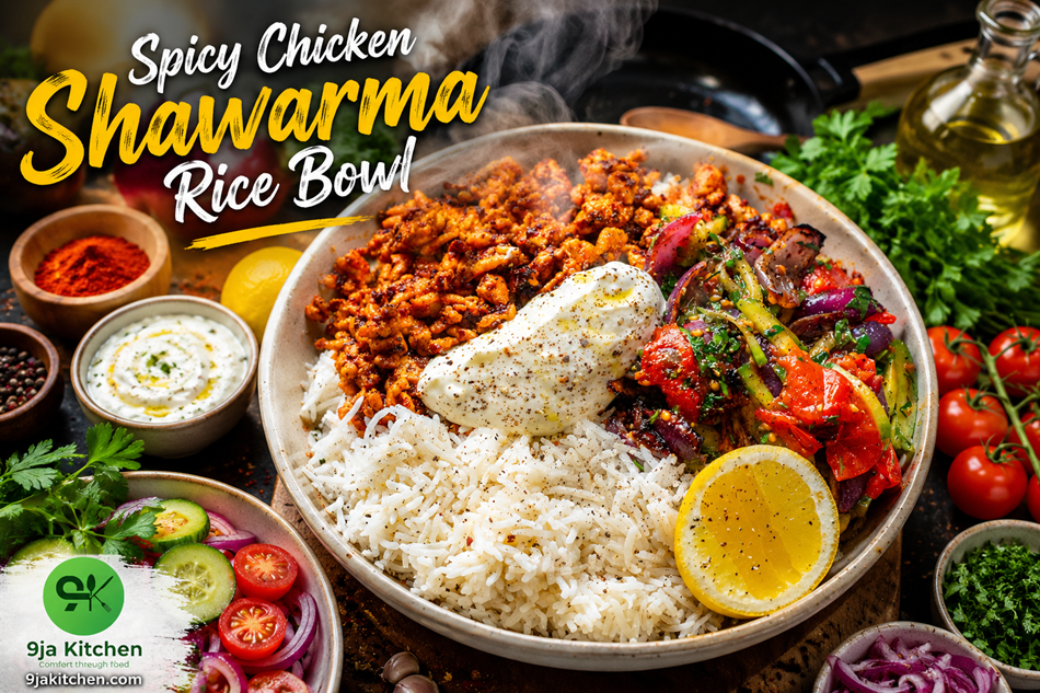Spicy Chicken Shawarma Rice Bowl